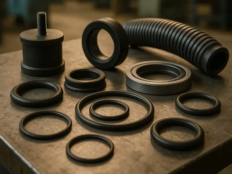 تولید قطعات لاستیکی از E.P.D.M و N.B.R و NR و NB و غیره جهت مصارف صنعتی