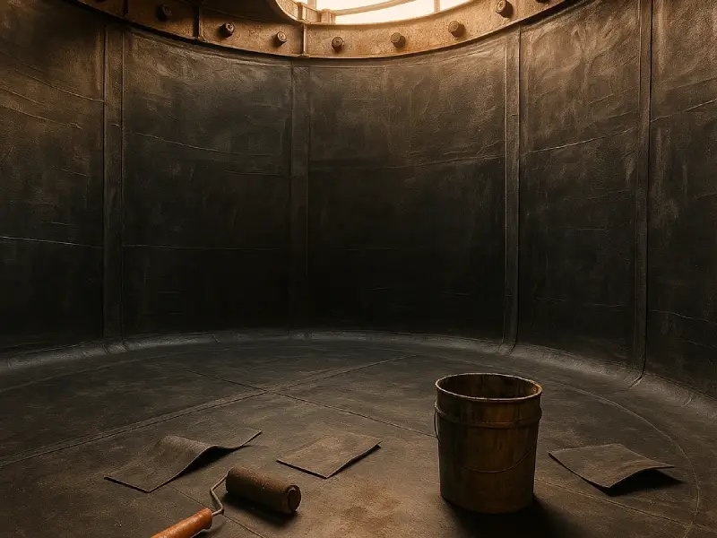 پوشش های لاستیکی Rubber lining قطعات و مخازن بتنی، فلزی و غیره